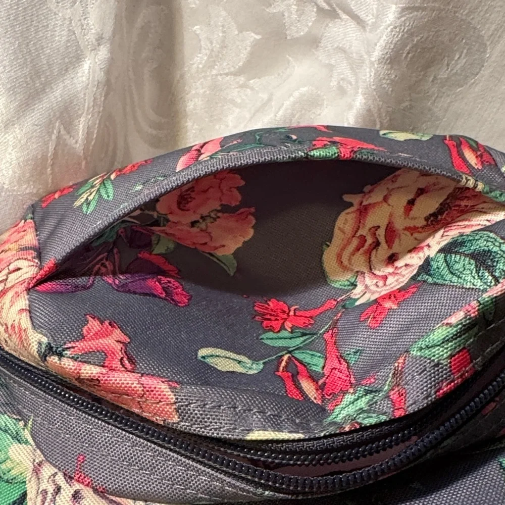 Jansport Floral Backpack in Gray and Pink - Picture 4 of 11